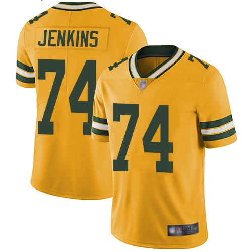 Green Bay Packers Limited Gold Men 74 Jenkins Elgton Jersey Nike NFL Rush Vapor Untouchable